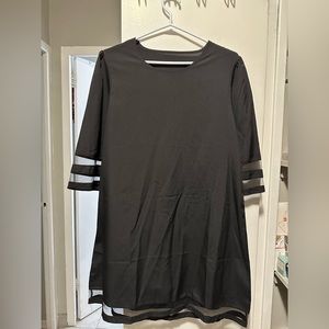 Black mesh trimmed dress
